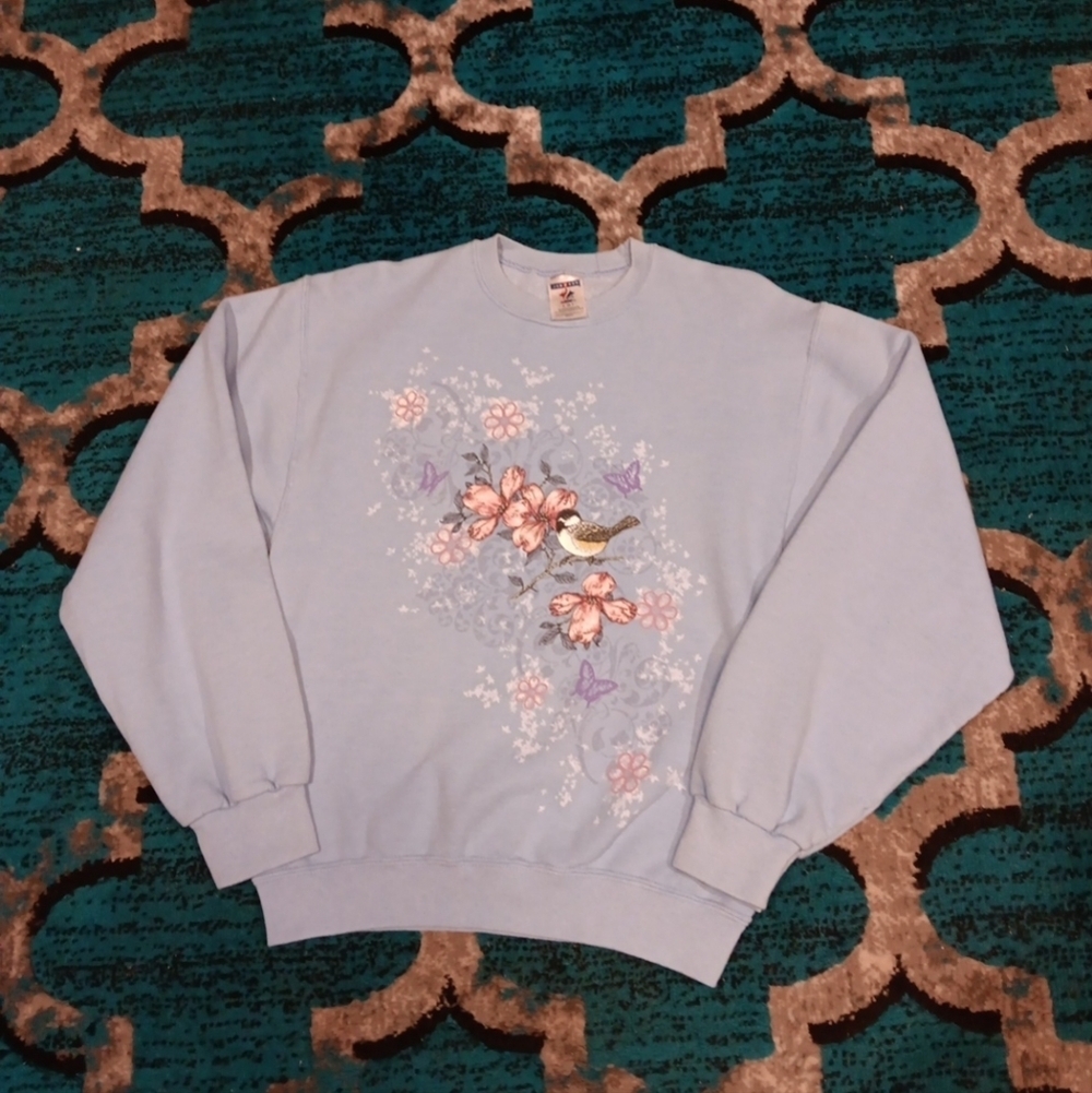Vintage Rare JERZESS Crewneck Sweatshirt Pop Art Flower Design JERZESS Jumper Pu